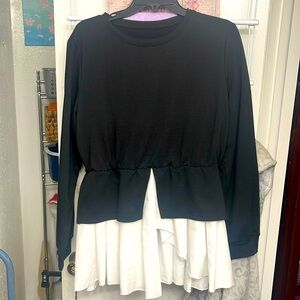 Sweaty Rocks, black/white, long sleeve size XL